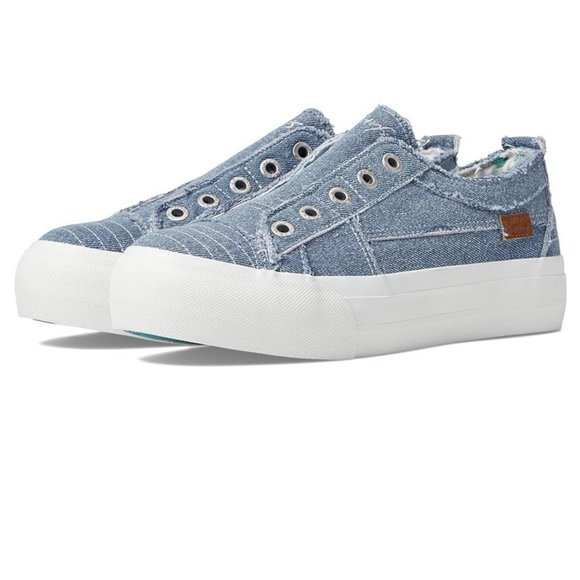 Blowfish Shoes - Women's Blowfish SADIE Pull On Sneakers Canvas Size 10 Stonewashed Denim NWT